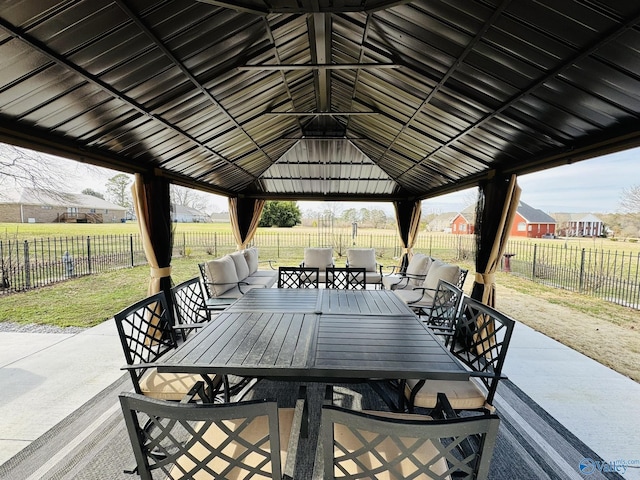 view of patio / terrace with a gazebo