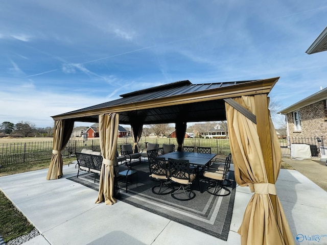 view of patio / terrace with a gazebo