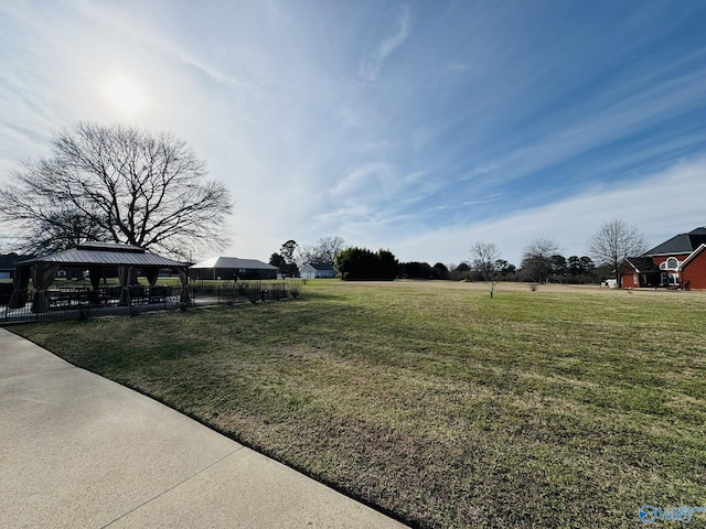 view of yard with a gazebo