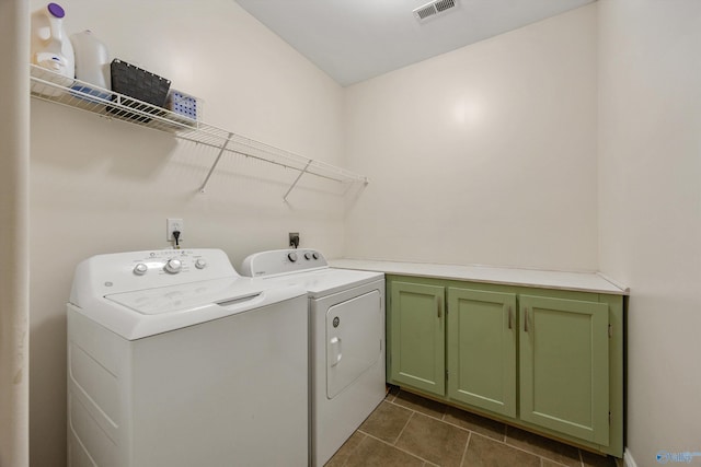105 Cherrywood Dr, Madison, AL 35756 - washroom with cabinet space, washer and clothes dryer, and dark tile patterned floors