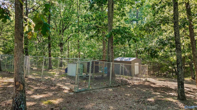 view of yard featuring an outbuilding