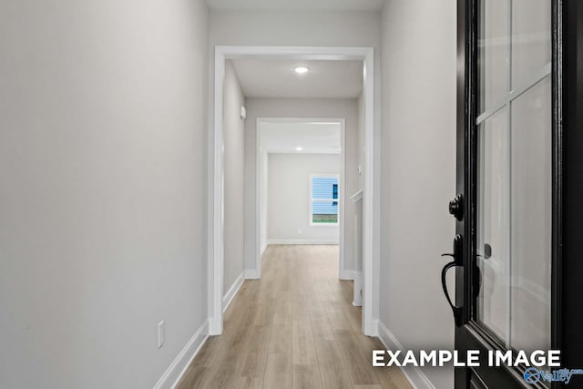 hall featuring light hardwood / wood-style floors