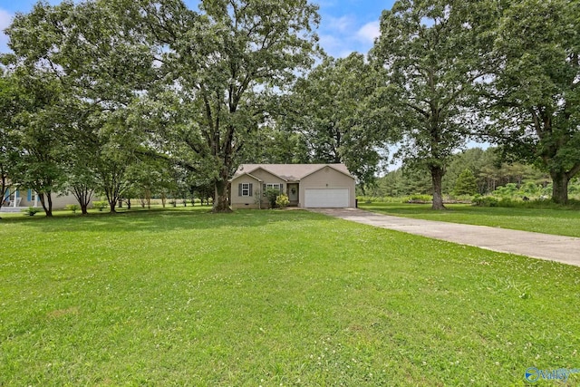 14249 Parker Rd, Athens, AL 35611 - view of front facade featuring driveway, a front lawn, and a garage