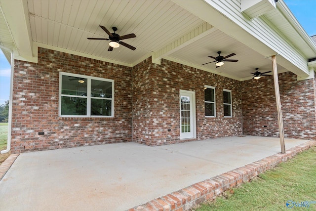 view of patio / terrace with ceiling fan