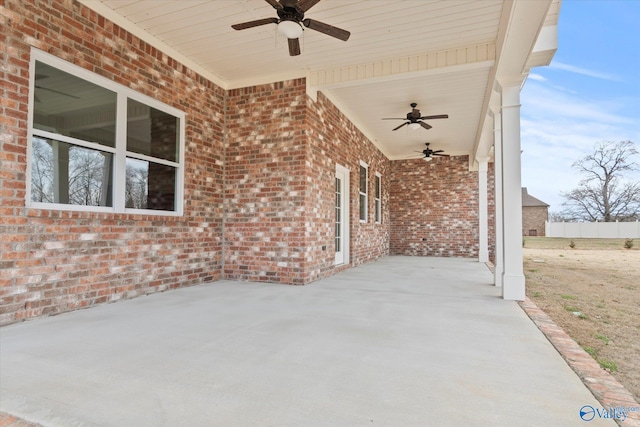 view of patio / terrace with ceiling fan