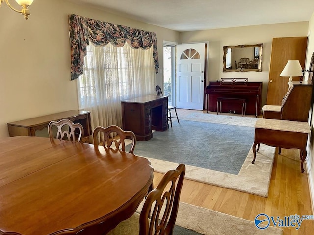 dining area featuring wood finished floors