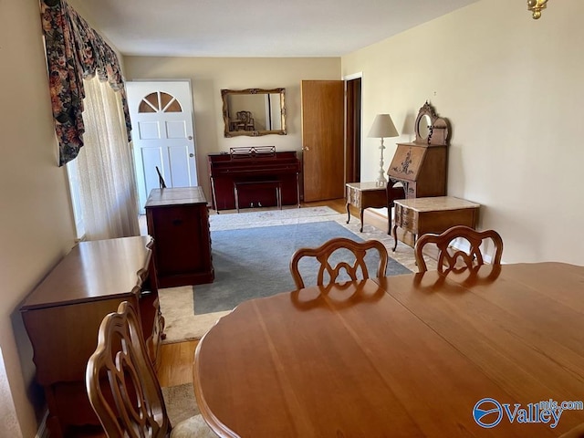 view of carpeted dining space