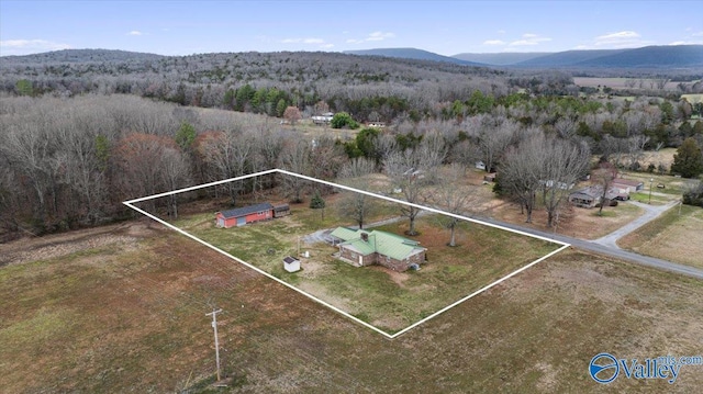 bird's eye view featuring a mountain view