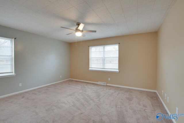 8201 Willowbrook Cir Unit B, Huntsville, AL 35802 - spare room with a ceiling fan, carpet flooring, and baseboards