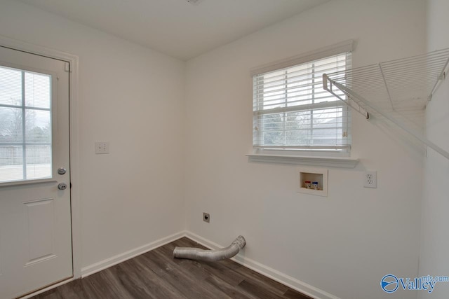 laundry area with laundry area, washer hookup, a wealth of natural light, and hookup for an electric dryer