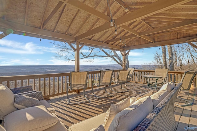 deck with an outdoor hangout area