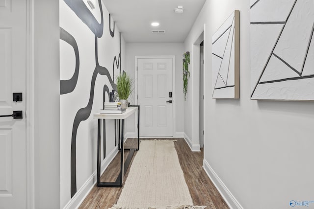 132 Fall Meadow Dr, Harvest, AL 35749 - foyer entrance with dark wood-type flooring and baseboards