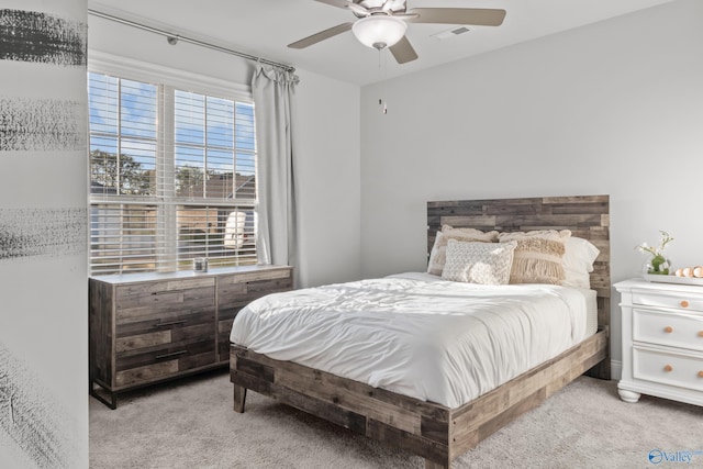 132 Fall Meadow Dr, Harvest, AL 35749 - bedroom featuring light colored carpet and a ceiling fan
