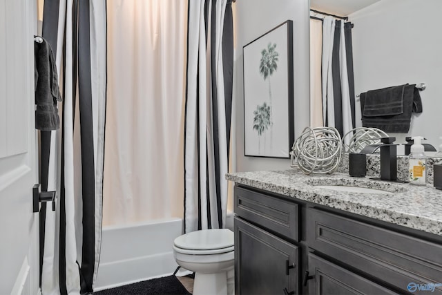 132 Fall Meadow Dr, Harvest, AL 35749 - bathroom featuring vanity, toilet, and shower / bath combo with shower curtain