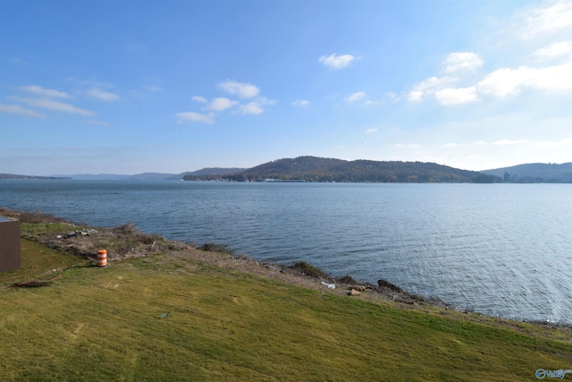 view of water feature with a mountain view