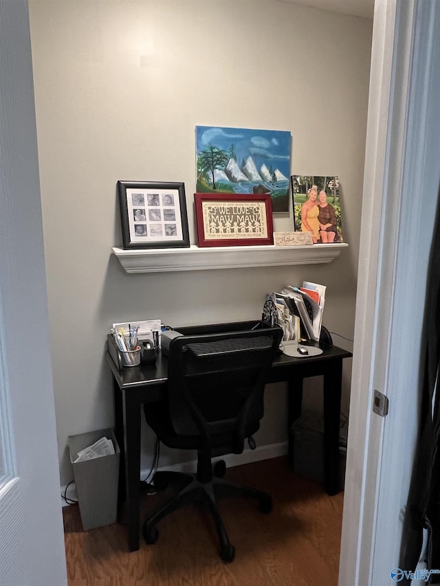 office area featuring wood finished floors