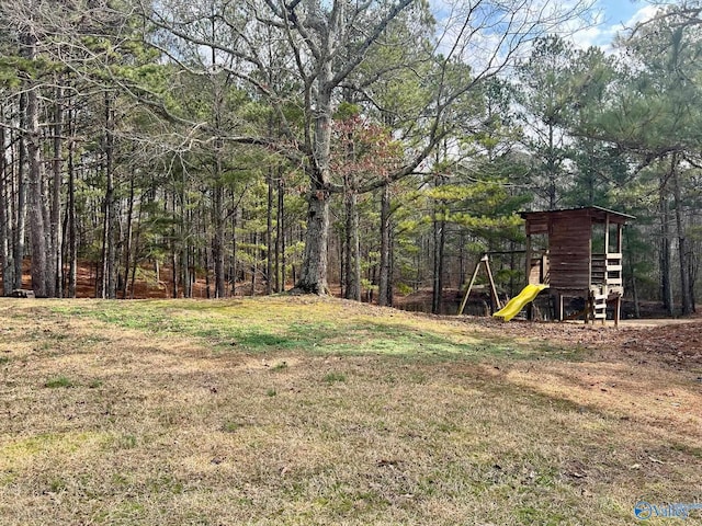 view of yard featuring a playground