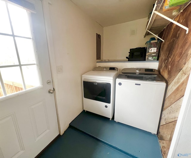 laundry room with laundry area and washing machine and dryer