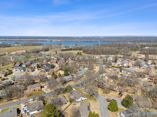 birds eye view of property with a residential view