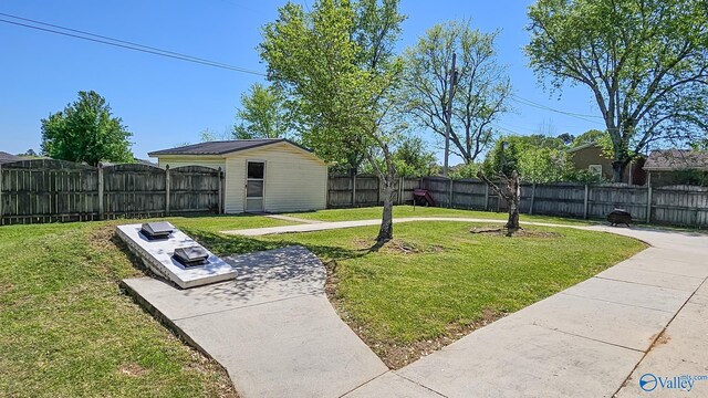 1411 W Washington St, Athens, AL 35611 - view of yard with an outdoor structure and a fenced backyard