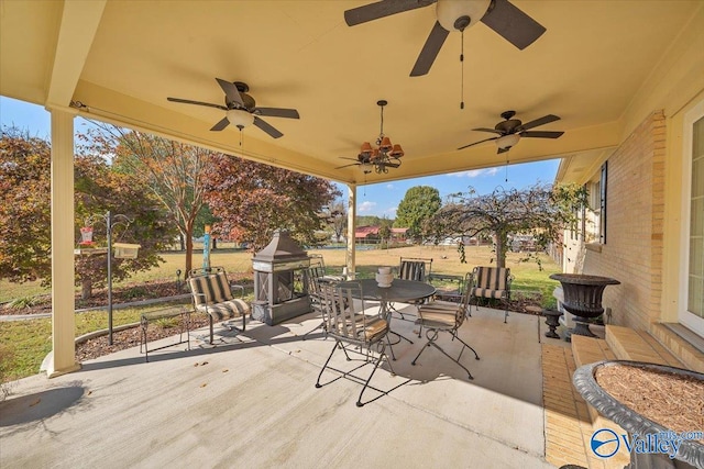 view of patio / terrace with ceiling fan