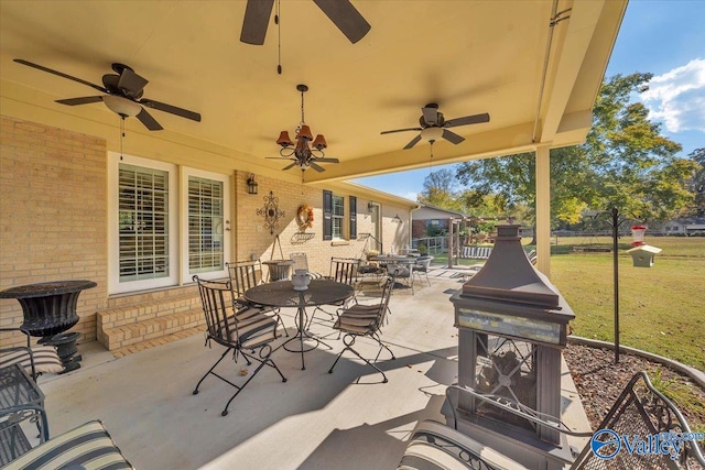 view of patio / terrace with ceiling fan