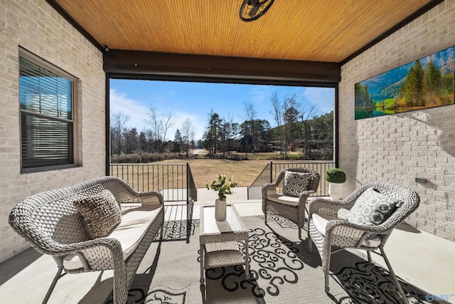 view of patio featuring an outdoor living space