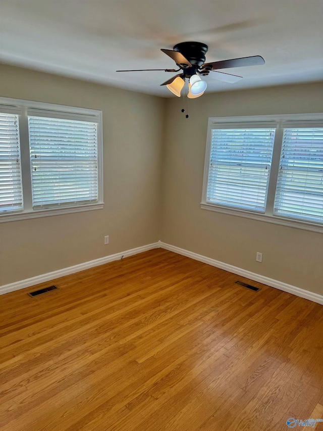 514 Marsheutz Ave SW, Huntsville, AL 35801 - unfurnished room with light wood-type flooring, baseboards, a ceiling fan, and visible vents