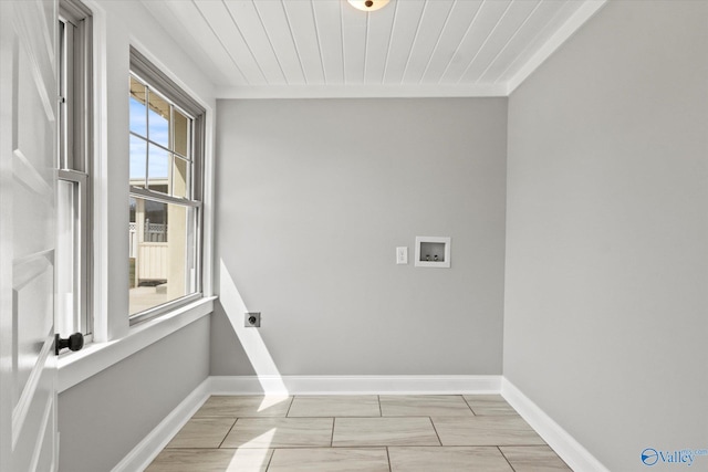 washroom featuring washer hookup and electric dryer hookup