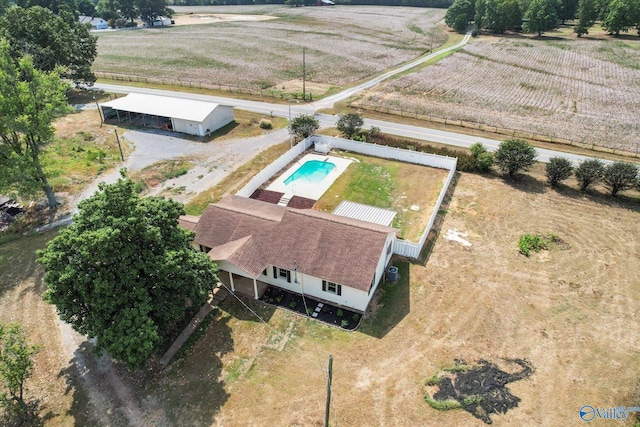 drone / aerial view featuring a rural view