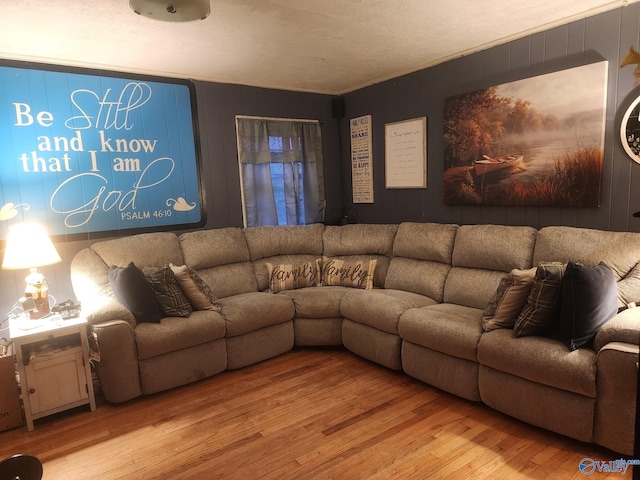 living area featuring wood finished floors