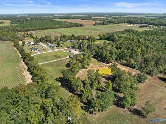 aerial view featuring a rural view