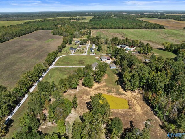 aerial view featuring a rural view