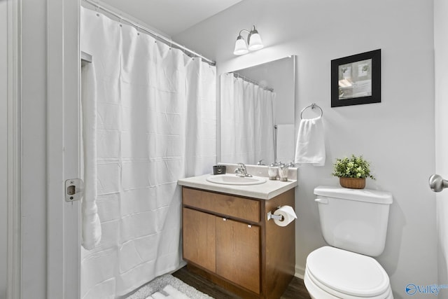 bathroom with toilet and vanity