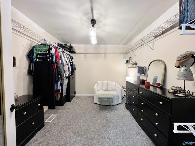 spacious closet featuring carpet