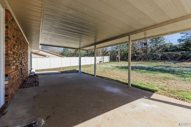 view of patio featuring a fenced backyard