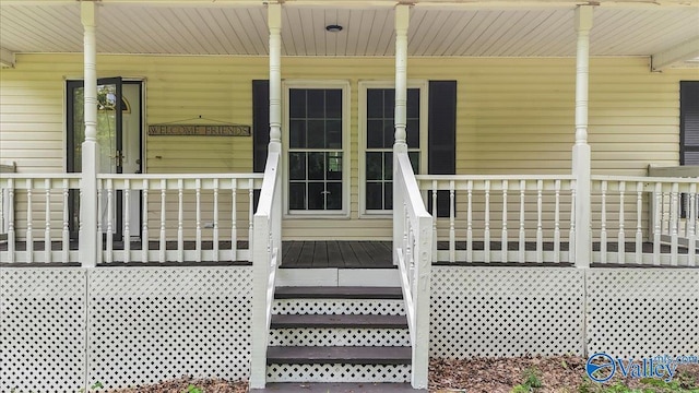 exterior space featuring a porch