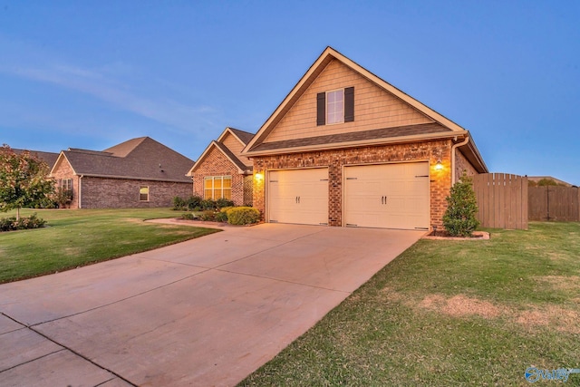 view of front of property with a front lawn