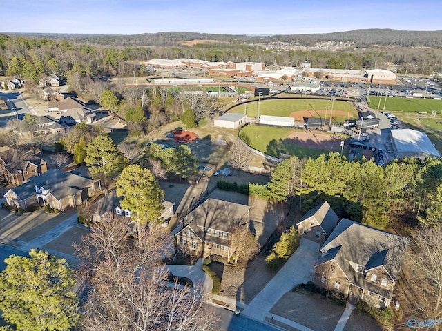 bird's eye view with a forest view