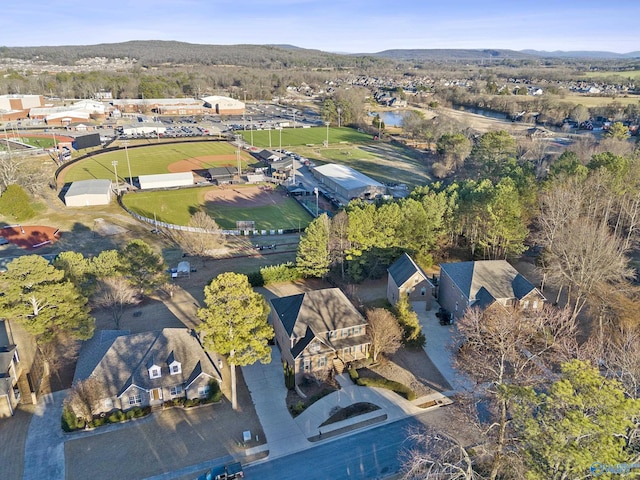 aerial view with a residential view