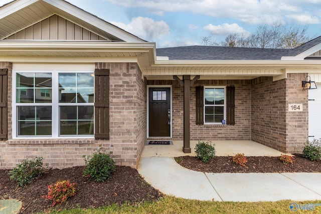 property entrance with a porch