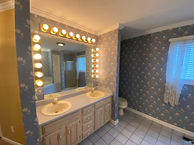 bathroom featuring crown molding and tile patterned flooring