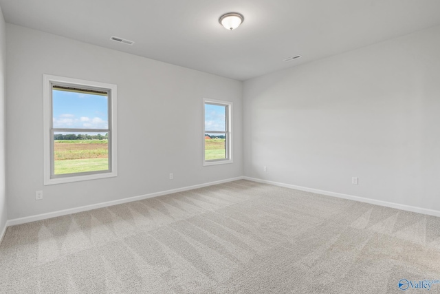 spare room featuring a wealth of natural light and carpet floors