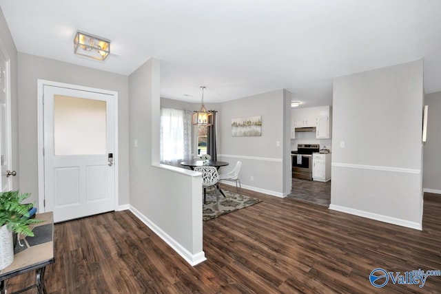 1503 Cedarwood Cir, Huntsville, AL 35803 - entrance foyer with dark wood finished floors and baseboards