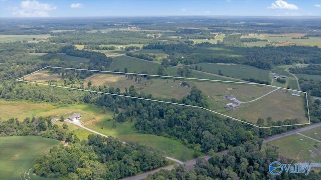bird's eye view featuring a rural view