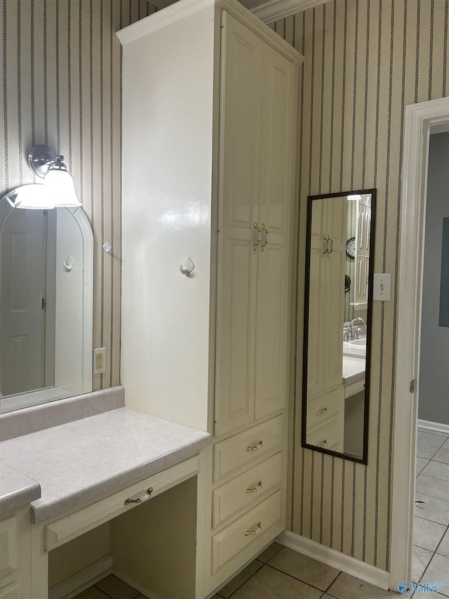 bathroom featuring tile patterned flooring