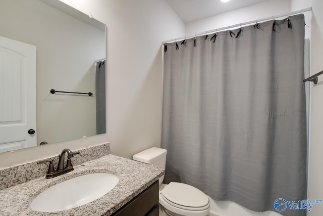 108 Ivy Vine Dr, Toney, AL 35773 - full bathroom featuring toilet, curtained shower, and vanity