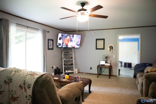 1021 NW 9th St NW, Arab, AL 35016 - living area featuring a ceiling fan and carpet floors