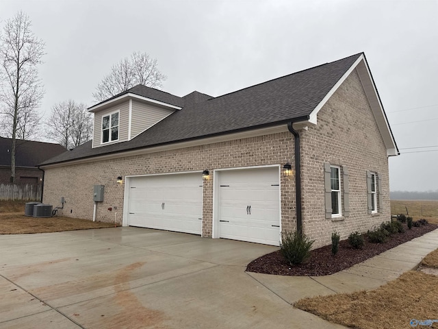 view of home's exterior with a garage