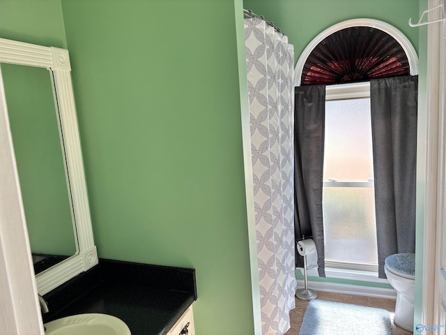 bathroom with vanity and toilet